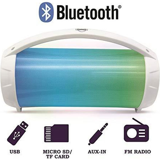 Lexibook Karaoke Speaker with Wired Microphone and Lighting Effects Iparty Bluetooth Speaker Lights BTP585Z White