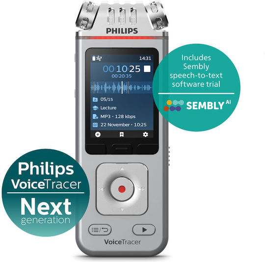 Philips Диктофон Dvt 4115 DVT4115 с Вътрешна Памет 8GB