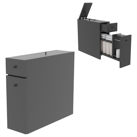 Megapap Calencia Ντουλάπι Μπάνιου 20x60x55cm Γκρι