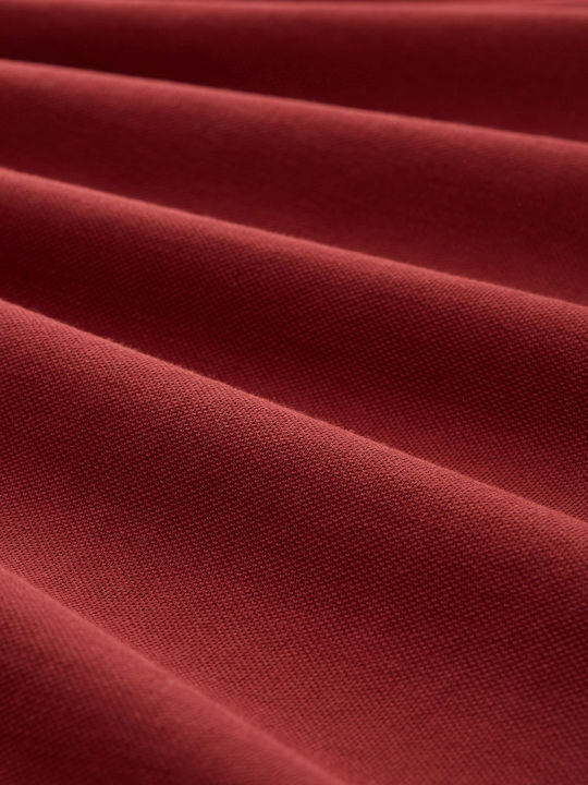 Basic Polo Short Sleeve Blouse Burgundy