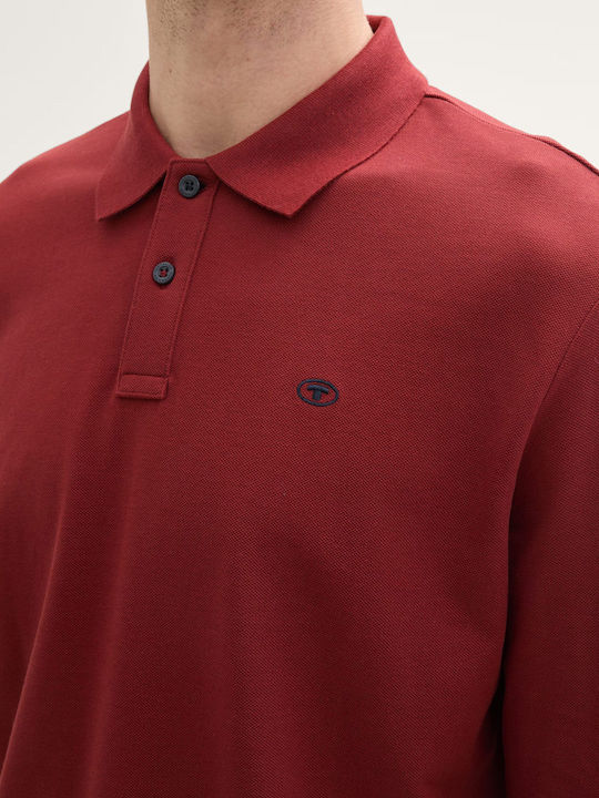 Basic Polo Short Sleeve Blouse Burgundy