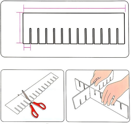 Drawer Organizer for Underwear / Socks in Pink Color 43.8cm 2pcs