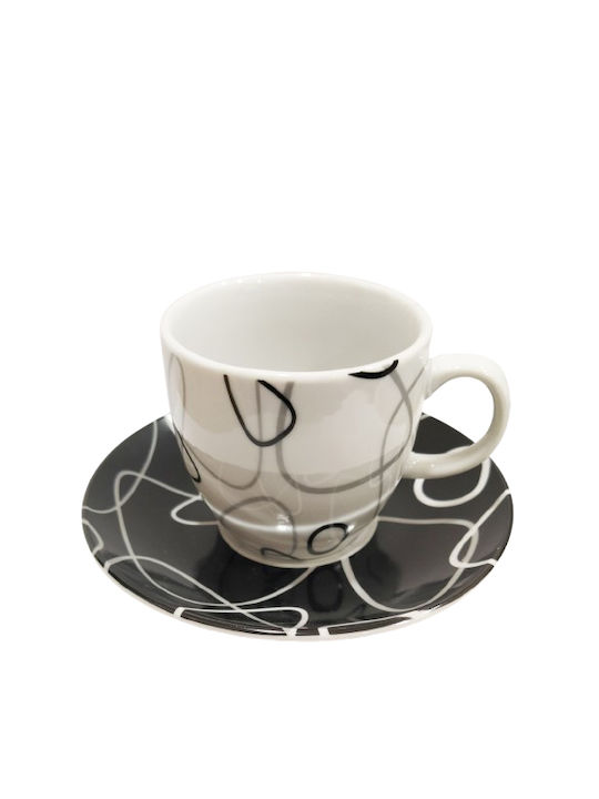 Bohemia House Set Tassen Kaffee aus Porzellan Braun 6Stück