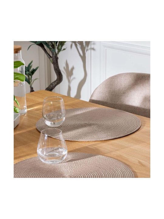 Atmosphera Round Fabric Placemat Brown 38cm