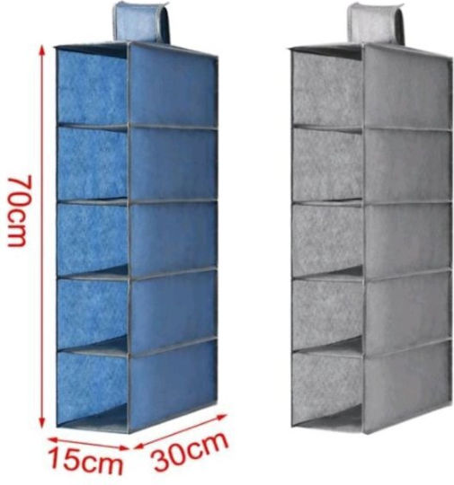 Fabric Hanging Case in Grey Colour 70x30x15cm