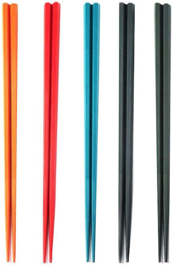 Set 5 Paare Puffy Farben Fiberglas Essstäbchen Sushi 24 Cm
