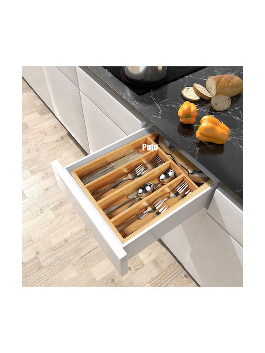 Besteckeinsatz für Schubladen Hölzernes 37x25cm Braun