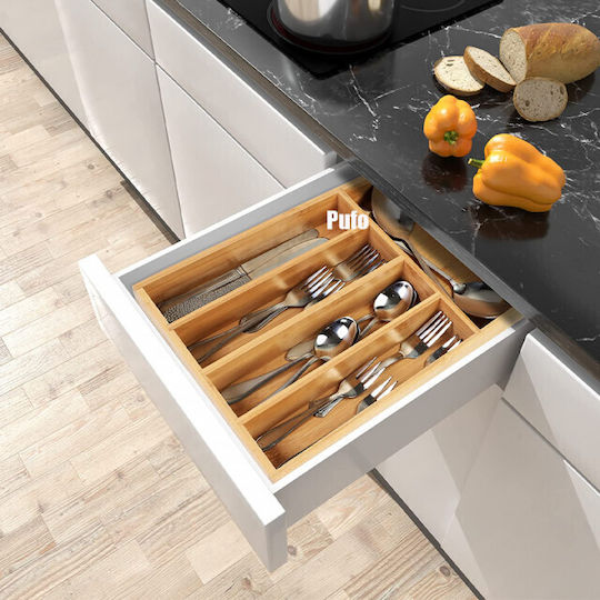 Wooden Drawer Cutlery Tray 37x25cm Brown