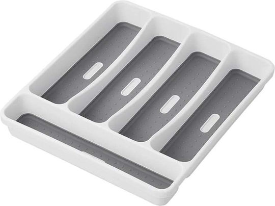Besteckeinsatz für Schubladen Kunststoff 32x29cm Grau