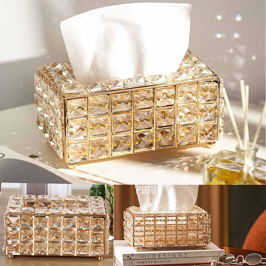 Suport pentru șervețele Plastică Aurie 20x12cm
