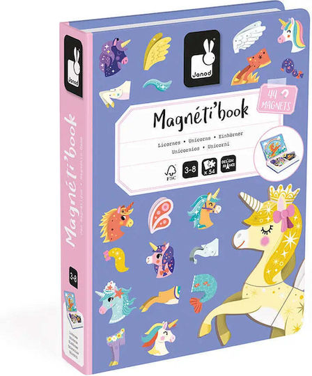Janod Magnetic Construction Toy Unicorns for Children Aged 3+