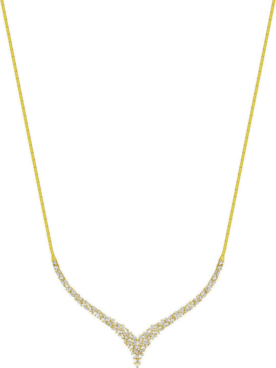 Kiriakos Gofas Set with Necklace & Bracelet from Gold 14K with Stones