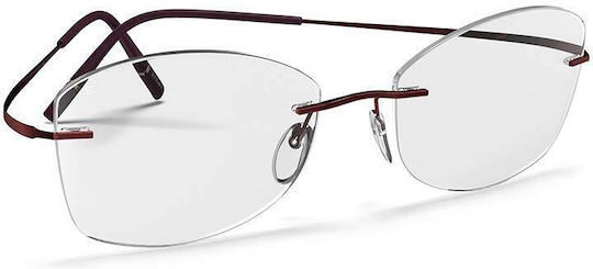 Silhouette Damen Metallischer Schmetterling Brillengestell Rote