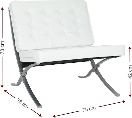 Casablanca Sessel aus Kunstleder Leuko 75x78x78cm