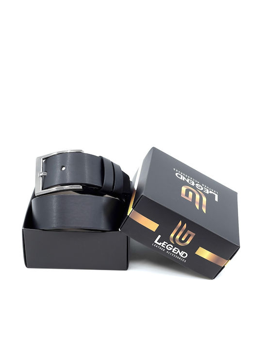 Wide Men's Belt from Artificial Leather Black