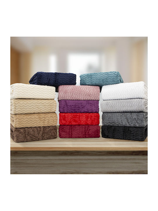 Lino Home Pelusa Κουβέρτα Fleece Μονή 160x220εκ. Red