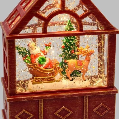 Christmas Decorative Traffic Light Lighted with Santa Claus 10x4x25cm