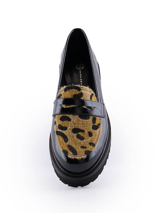 Leather Women's Loafers in Black Color