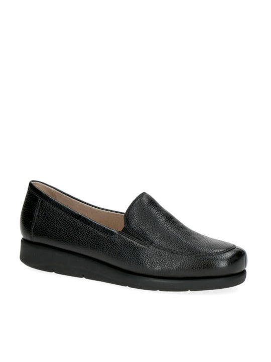 Caprice Leather Women's Moccasins in Black Color