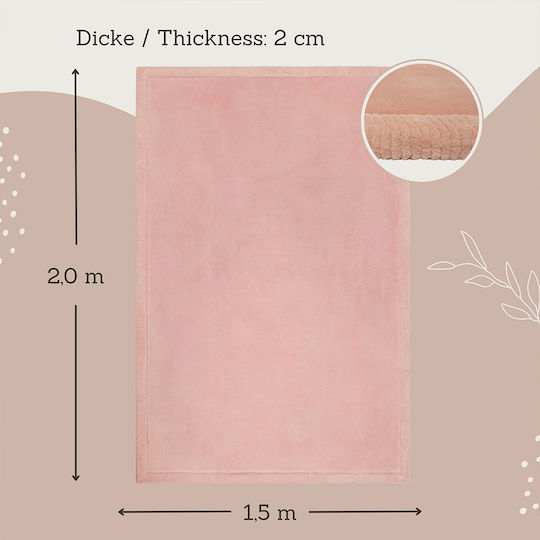 Hakuna Matte Χειροποίητο Παιδικό Χαλί Ροζ 200x150cm Πάχους 25mm