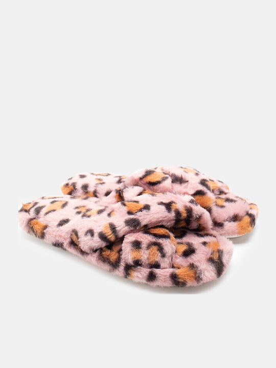 Winter Damen Hausschuhe mit Fell Rosa