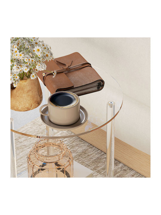 Round Side Table Transparent M40xL40xH50cm