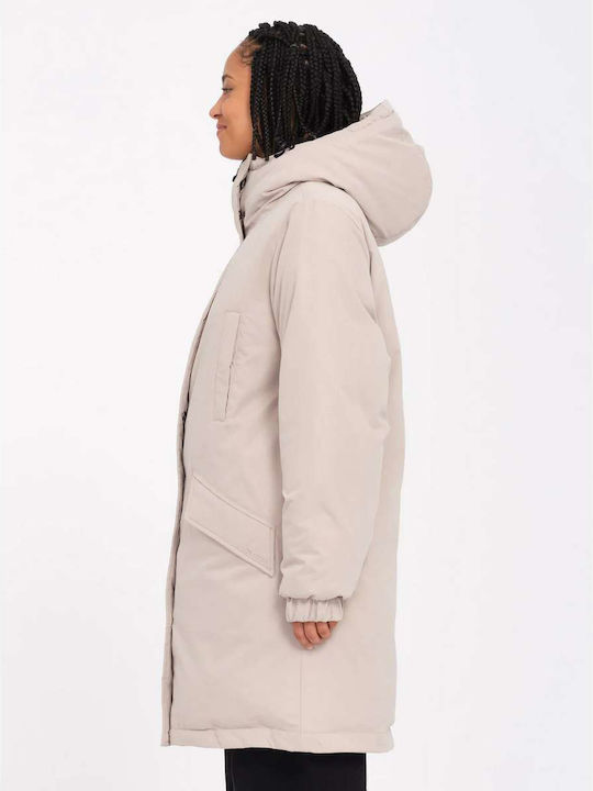 Kurz Damen Parka Jacke für Winter Light Khaki