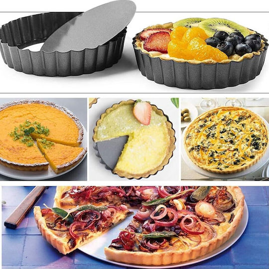 Round Metal Baking Pan Pufo Cookies Cakes Pies Detachable Base 28 Cm