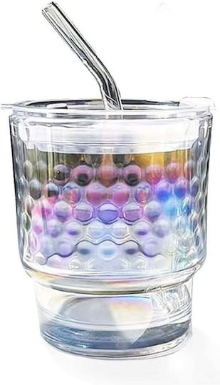 Transparent 350 Ml Rainbow Bubble Glass Travel Mug Coffee Tea Transparent 350 Ml Rainbow Bubble Glass Travel Mug Coffee Tea