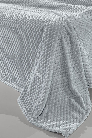 Guy Laroche Smoothie Κουβέρτα Fleece Μονή 160x220εκ. Silver