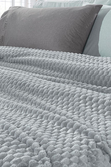 Guy Laroche Smoothie Κουβέρτα Fleece Μονή 160x220εκ. Silver