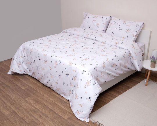 Viopros Σετ Ημίδιπλο 180x240εκ. Λευκό 2τμχ