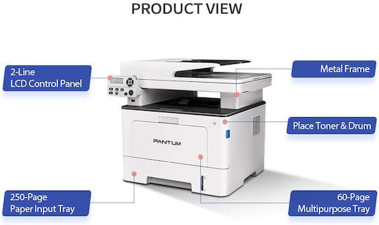 Pantum BM5100ADN Ασπρόμαυρο Πολυμηχάνημα Laser