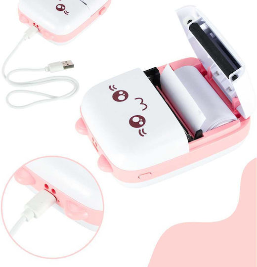 Mini Thermal Photo Printer with Bluetooth White/Pink