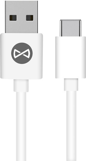 Forever USB 2.0 Cable USB-C male - USB-A Λευκό 1m GSM106364