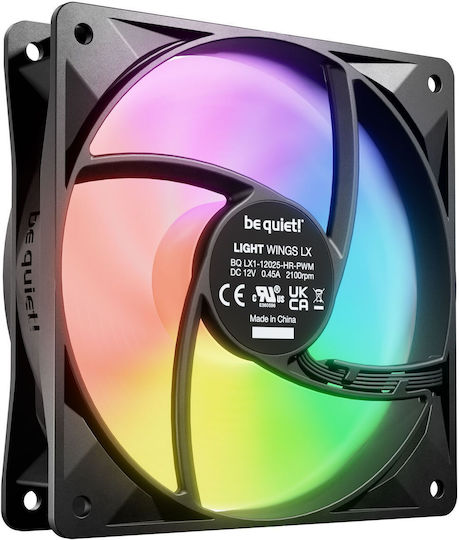 Be Quiet Light Wings LX Case Fan 120mm με ARGB Φωτισμό και Σύνδεση 3-Pin / 4-Pin PWM