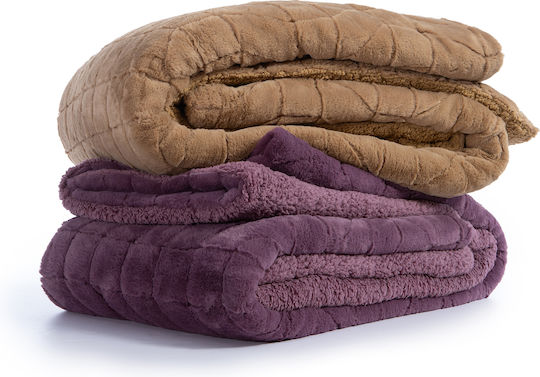 Nef-Nef Homeware Κουβερτοπάπλωμα Υπέρδιπλο 220x240εκ. District Μωβ 380 GSM
