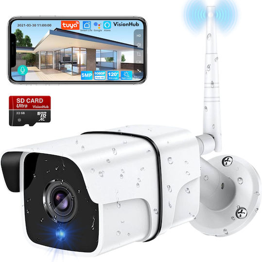 IP Cameră de Supraveghere Wi-Fi Full HD+ 5MP Rezistentă la apă cu Comunicare Bidirecțională