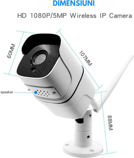 IP Cameră de Supraveghere Wi-Fi Full HD+ 5MP Rezistentă la apă cu Comunicare Bidirecțională