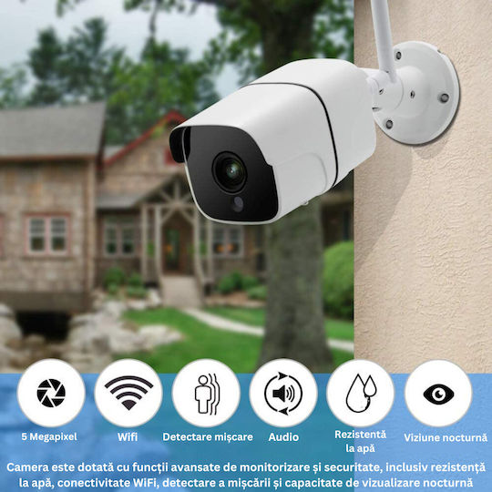 IP Cameră de Supraveghere Wi-Fi Full HD+ 5MP Rezistentă la apă cu Comunicare Bidirecțională