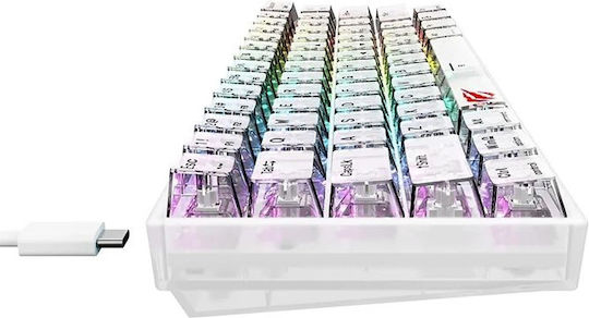 Havit KB877L Gaming Mechanical Keyboard 60% With Custom Switches And RGB Lighting English US Transparent White