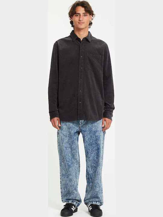Zander Langärmlig Hemd Asphalt Black