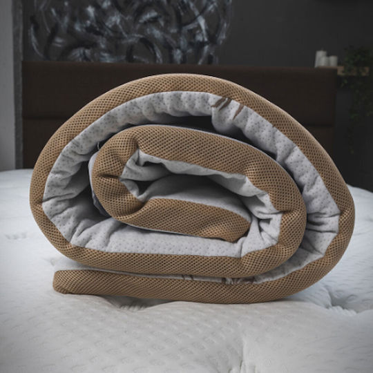 Como felt & wadding producers Mattress Topper Super Double Memory Foam with Bamboo Fibers & Removable Cover 160x200x4cm