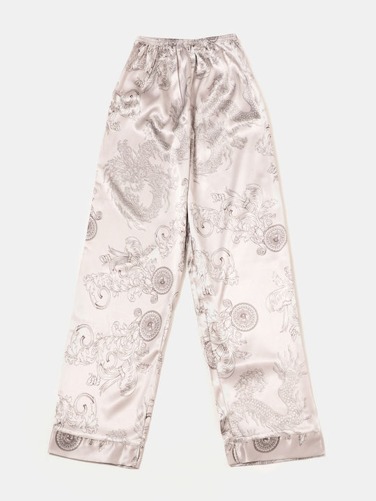 Rock Club Winter Women's Robe with Pajamas Gray