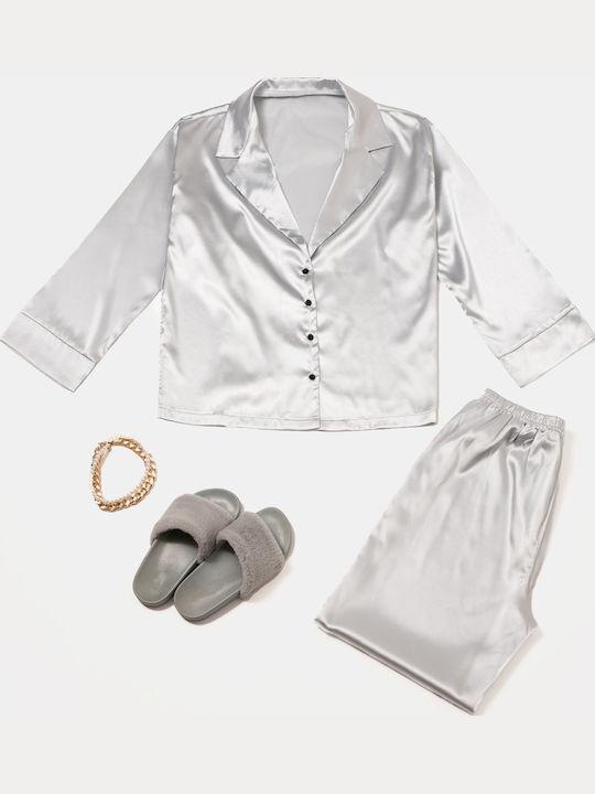 Rock Club Winter Women's Pajama Set Gray