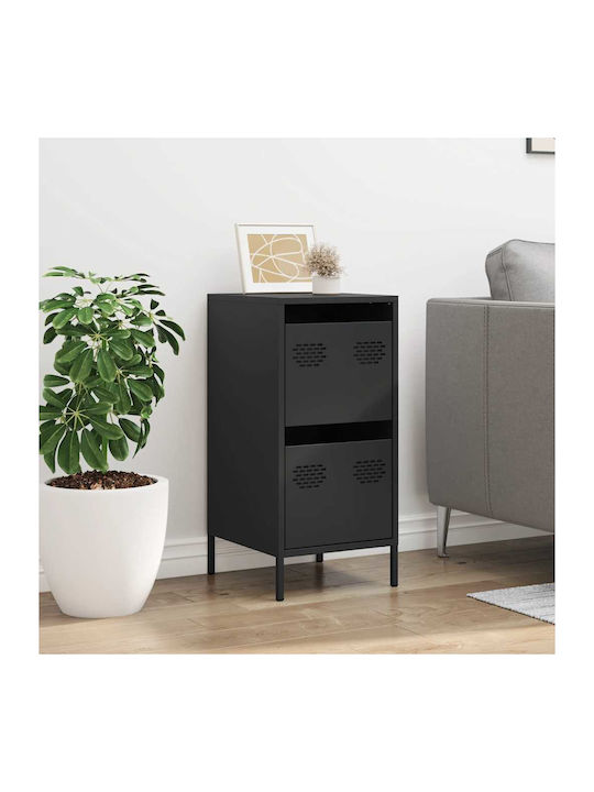 Office Storage Metal Cabinet Black Velvet-Black Metal L35xW39xH73.5cm