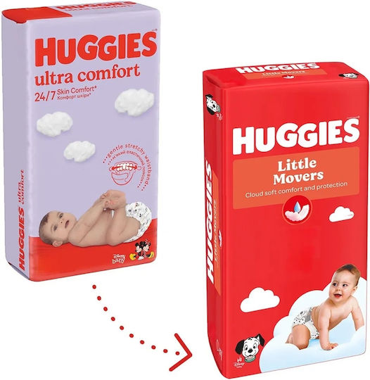 Huggies Tape Diapers Little Movers No. 4 for 7-18 kgkg 66pcs