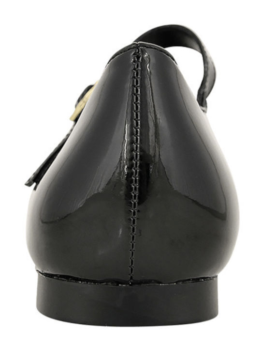 Rontel Damen Ballerinas aus Lackleder in Schwarz Farbe