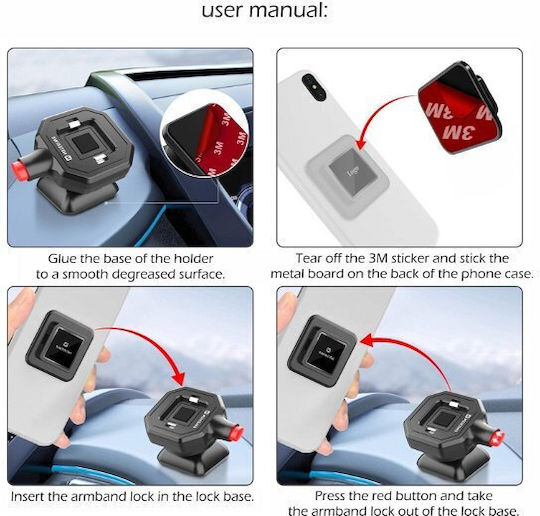 Swissten Easy Lock Holder Mobile Phone Car Home Office 4" 6.8"