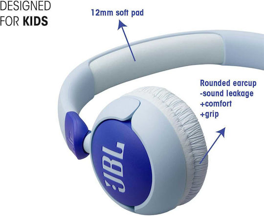 JBL Junior 320 Wired On Ear Headphones with Radio Blue